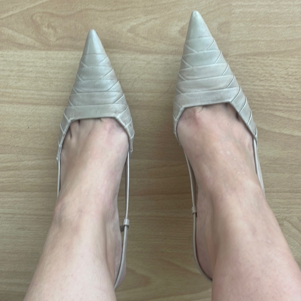 Prada leather sling backs